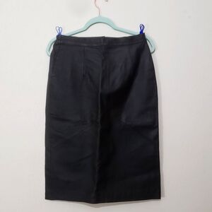 Vintage 80s 90s Black Leather Skirt size 12